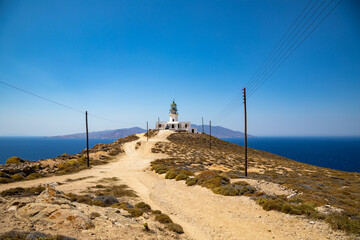 The popular Lighthouse Armenistis on the Greek island of Mykonos - 711155344