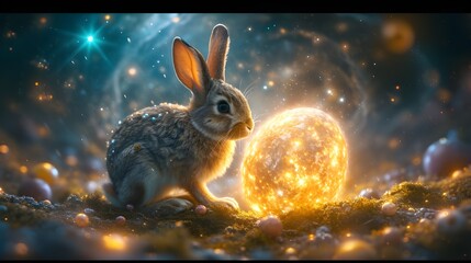 Rabbit in the space