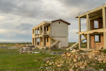 Fototapeta na wymiar construction of residential villas near the Mediterranean Sea 3