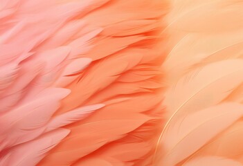 Beautiful pink feathers background in pastel colors. Watercolor illustration of colorful fluffy...