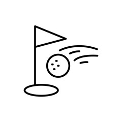 Golf flag outline icons, minimalist vector illustration ,simple transparent graphic element .Isolated on white background