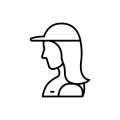 Golf player outline icons, minimalist vector illustration ,simple transparent graphic element .Isolated on white background