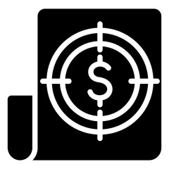 Financial Goals glyph icon, related to financial strategy icon