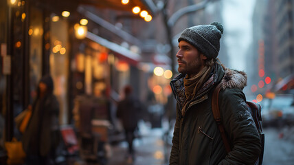 Fototapeta premium portrait of a person in the city