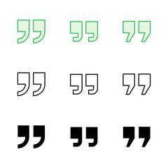 Quote icon set. Quotation mark symbol.