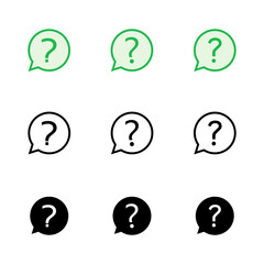 Question icon set. question mark icon vector.