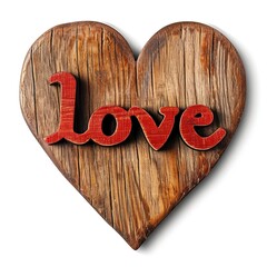 Wooden Love Heart Shape with Love "Craft"