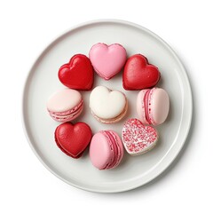 heart shaped macaroons