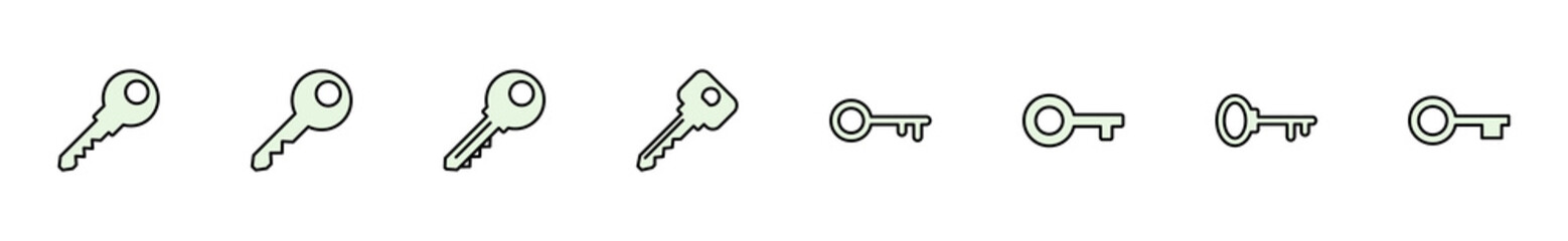 Key icon set. Key vector icon. Key symbol