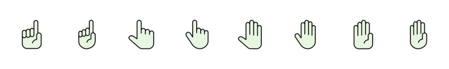 Obraz premium Hand icon set. hand vector icon, palm,click