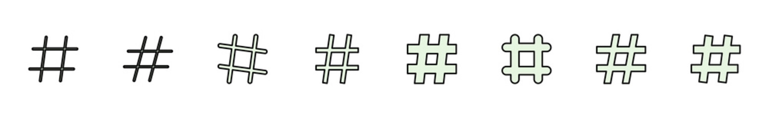 Obraz premium Hashtag icon set. hashtag symbol