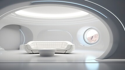 interior design for futuristic modern illustration