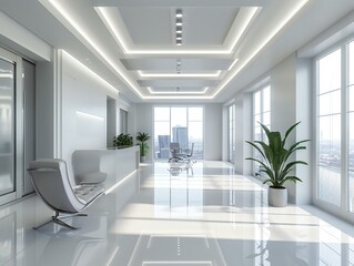 Sleek and Modern Office Interior with City View