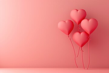 Illustrate a minimalist valentine's day background. Generative AI.