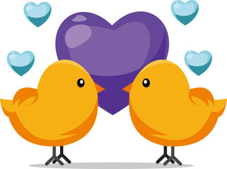 Romantic love elements. Valentine's day cute illustrations. Decorative love elements for festive design. Isolated on white background