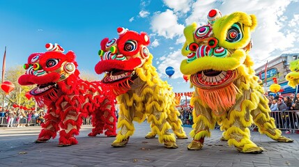 China Lion Dances