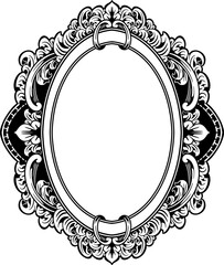 Black and white Oval Vintage engraving Frame