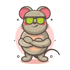cool mouse animal character mascot with crossed arms isolated cartoon 