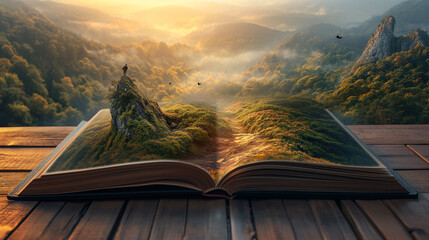 Open book, trail, superimposed, majestic