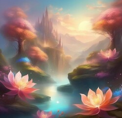 Obraz na płótnie Canvas pink lotus flower in water