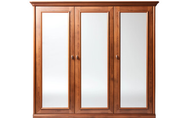 Wardrobe with Mirrored Doors on Transparent Background