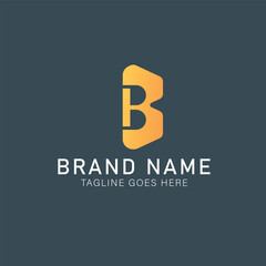 vector gradient corporate business letter B logo design template