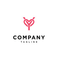 Letter Y Love Valentine Logo icon vector template.eps