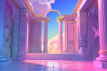 Game background 3d stylish architecture illustration