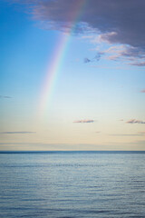 Fototapeta na wymiar sea and sky with rainbow