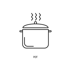 pot concept line icon. Simple element illustration. pot concept outline symbol design.