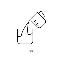 pour concept line icon. Simple element illustration. pour concept outline symbol design.