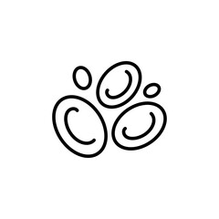 Blood cell outline icons, minimalist vector illustration ,simple transparent graphic element .Isolated on white background