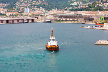 The  Port of Trieste is a port in the Adriatic Sea in Trieste, Italy. - 711176725