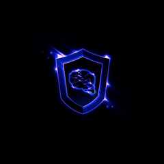 의료 아이콘, Brain Protection Shield Icon