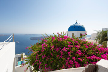 View of Oia town in Santorini island in Greece