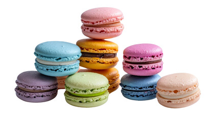 Obraz premium Stacked Macaroons - A Delicious Pile of Colorful French Treats