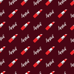 Vibrant Bold Red Lipstick Vector Seamless Pattern