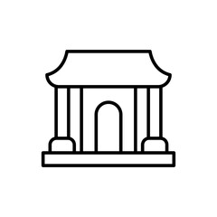 Japanese temple outline icons, minimalist vector illustration ,simple transparent graphic element .Isolated on white background