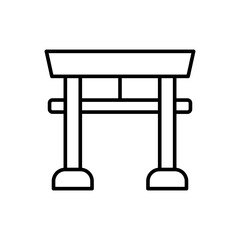 Japanese temple outline icons, minimalist vector illustration ,simple transparent graphic element .Isolated on white background