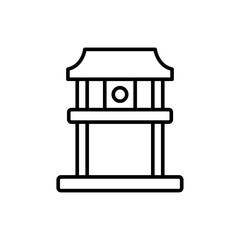 Japanese temple outline icons, minimalist vector illustration ,simple transparent graphic element .Isolated on white background