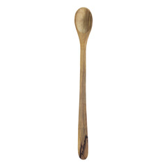 wooden spoon isolated on transparent background, olive wood, with clipping path. large spoon of olive wood on isolated background.