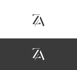 Fototapeta premium ZA, AZ letter logo design template elements. Modern abstract digital alphabet letter logo. Vector illustration. New Modern logo.
