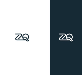 ZQ, QZ letter logo design template elements. Modern abstract digital alphabet letter logo. Vector illustration. New Modern logo.