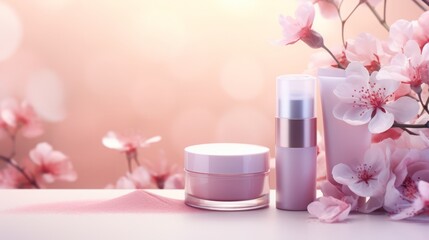 Elegant Cosmetic Products Background