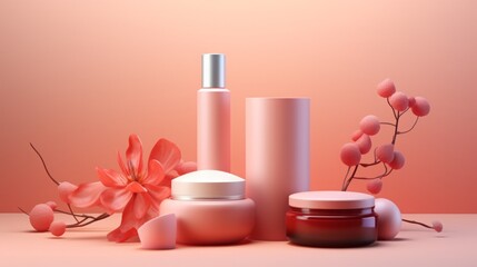 Obraz na płótnie Canvas Elegant Cosmetic Products Background