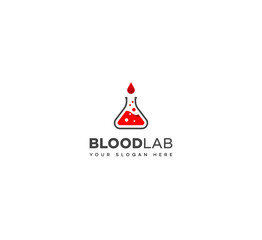 Blood lab logo vector design.