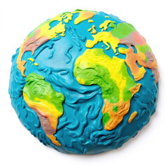 Colorful, handcrafted playdough representation of Earth highlights creative learning and educational crafts.