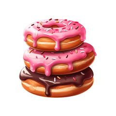 Pile of Adorable Donuts. AI Generated Image