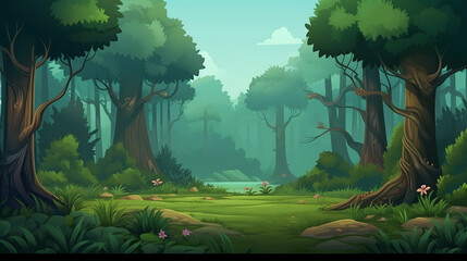 forest game background 2d application design - obrazy, fototapety, plakaty