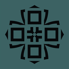 Black abstract monogram or Arabic ceramic motifs on a dark background